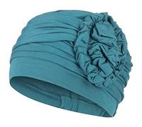 Christine Headwear lotus turban, flor de loto De las mujeres, Ocean blue, One Size