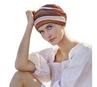 Christine Headwear Luna Viva Turban Summer Tan Stripes 1528-0775 Turbante - Pañuelo Gorro Oncológico de Diseño para la Cabeza