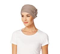 Christine Headwear Turbante Lotus para mujer, marrón, 6 3/4-7 1/2