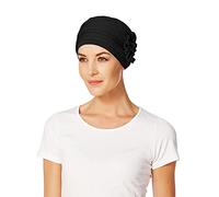 Christine Headwear Turbante Lotus para mujer, Negro, 55-61