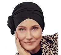 Christine Headwear Turbante Zuri de algodón Supima Extra Suave y Fresco (Negro)