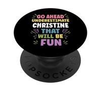 Christine Personalized Women's Gift Custom Christine PopSockets PopGrip Adhesivo