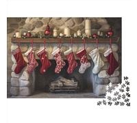 Christmas 1000 Pieces Wooden Christmas Theme Puzzle para Adultos Divertido Decoración Hogar, Juego Intelectual, Alivio del Estrés, Juego EduGatoivo, Premium & Duradero (1000pcs (75x50cm))