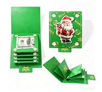 Christmas 3D Tarjeta Pop Up de Dinero, Sobre con Efecto | Sorpresa con 5 y Tira Deslizante: Cartulina resistente, sin montaje con herramientas