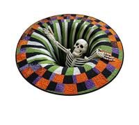Christmas 3D Vortex Optical illusion Round Rug, Halloween 3d Door Mat with Depth Pattern, Funny Santa Claus Round Floor Carpet, Nonslip Floor Mat Holiday Deco for Porch Entryway Living Room (A,100cm)