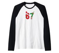 Christmas 6 7 Santa Says 67 Christmas Six Seven Reindeer 6-7 Camiseta Manga Raglan