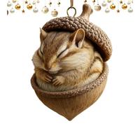 Christmas Acorn Animal Ornaments - 2D Acrylic Chipmunk & Raccoon | Cute Fla | 2D Flat Acrylic, Double-Sided Print, Includes Chipmunk, Raccoon & Acorn Designs, Lightweight & , Perfect for Christmas