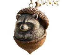 Christmas Acorn Animal Ornaments - 2D Acrylic Chipmunk & Raccoon | Cute Fla | 2D Flat Acrylic, Double-Sided Print, Includes Chipmunk, Raccoon & Acorn Designs, Lightweight & , Perfect for Christmas