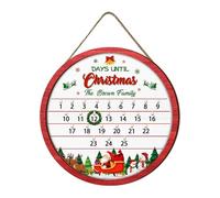 Christmas Advent - 2025 Wooden Sign Home Decor, Festive Countdown Ornament Display, Holiday Seasonal Decoration Piece, Wall Door Living Room Office Accessory, School Classroom Apartment Dorm Use
