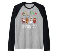 Christmas All Is Calm Just Kidding This Pre-K Teacher Xmas Camiseta Manga Raglan