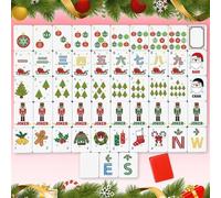 Christmas American Mahjong Set, 160 Acrylic Deep Engraved Majiang