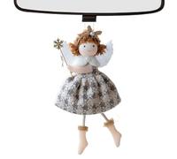 Christmas Angel Girl Tree Ornament, Plush Hanging Decoration Keepsake with Lanyard, Seasonal Cute Doll for Farmhouse Restaurant Window Sill Entryway Door Display, 3.94x6.69 Inches