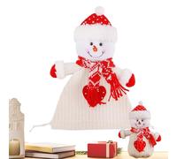Christmas Bag - Reusable Knitted Holiday Candy Pouches - Christmas Doll Gift Bags | Santa Snowman Small Cloth Sack | Reusable Treat Bag For Kids | Eve Party Favor Decoration