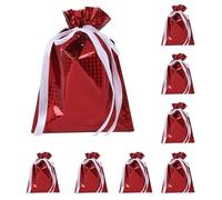 Christmas Bags, Christmas Goodie Drawstring Bag, 9.45x12.6 Inches Reusable Gift Wrappers, Festive Holiday Sacks, Party Favor Pack for Kids, Adults, Tree, Festival, Classroom, Wedding