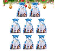 Christmas Bags, Christmas Goodie Drawstring Bag, 9.45x12.6 Inches Reusable Gift Wrappers, Festive Holiday Sacks, Party Favor Pack for Kids, Adults, Tree, Festival, Classroom, Wedding