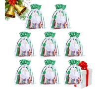 Christmas Bags, Christmas Goodie Drawstring Bag, 9.45x12.6 Inches Reusable Gift Wrappers, Festive Holiday Sacks, Party Favor Pack for Kids, Adults, Tree, Festival, Classroom, Wedding