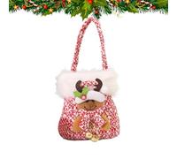 Christmas Bags, Christmas Treat Bag, Christmas Sweet Bag, Christmas Candy Bags, Flannel Holiday Bags, 12.01x6.5 Inches Goody With Lovely Deer Design Christmas Bags With Handle For Christmas