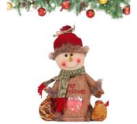 Christmas Bags Zipper Design, Christmas Doll Bags, 3D Santa Snowman Elk Doll Christmas Bags with Drawstring, Xmas Candy Gift Sacks for Party and Festival (C)