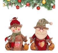 Christmas Bags Zipper Design, Christmas Doll Bags, 3D Santa Snowman Elk Doll Christmas Bags with Drawstring, Xmas Candy Gift Sacks for Party and Festival (B+C)