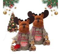 Christmas Bags Zipper Design, Zipper Design Christmas Treat Bag, Reusable Holiday Treat Bag with Drawstring and Seal, for Party and Festival Decor (Reindeer*2)