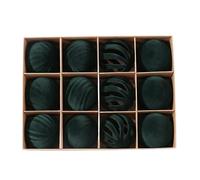 Christmas Ball Ornaments | 12 Pieces Shatterproof Flocked Balls Ornament Set | Festive Decorations for Indoor Holiday Celebration Party Winter Window Wall Home Festival Ambience