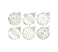 Christmas Ball Ornaments Set-70mm/2.76" White Large Shatterproof Clear Glitter Pastic Christmas Ball Ornaments Xmas Tree Decoration Delicate Hanging