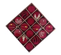 Christmas Balls - Flocking Christmas Balls, Velvet Tree Ornaments, 16PCS Hangable Ornaments for Tree | Home Decor for Fireplace, Window, Door, Wall, Living Room, Bedroom, Balcony, Garden Holiday