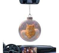 Christmas Balls Ornaments, 3D Cat Decorative Baubles, Cute Holiday Tree Decorations, Hanging Cat-Themed Ornaments for Home Office Wall Mantel Garden Festival Décor.