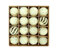 Christmas Balls Ornaments Set - Winter Holiday Hangable, Christmas Tree Flocking Ball Decor | For Fireplace, Window, Door, Wall, Living Room, Bedroom Balcony Garden, 24x24x6cm