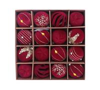 Christmas Balls Ornaments Set - Winter Holiday Hangable, Christmas Tree Flocking Ball Decor | For Fireplace, Window, Door, Wall, Living Room, Bedroom Balcony Garden, 24x24x6cm