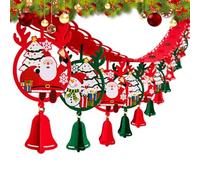 Christmas Banner Outdoor - Festive String | Fabric Hanging Decoration with Bright Colors, Seasonal Garland for Home Bedroom Fireplace Living Room Office School Church Restaurant Street