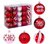 Christmas Baubles - 40 Piece Assorted Color Ornament Set | Sturdy Shatter Resistant Spheres for Tree Decorating and Seasonal Display Suitable for Windowsills or Holiday Celebrations