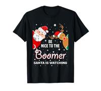 Christmas Be Nice To The Boomer Santa Is Watching Camiseta