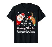 Christmas Be Nice To The History Teacher Santa Camiseta