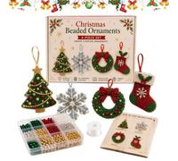 Christmas Bead Bracelet Kit - Holiday Craft Set | DIY Ornament Beads