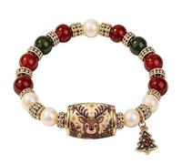 Christmas Beaded Bracelets Adjustable Holiday Festival Party Bangles
