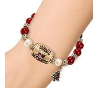 Christmas Beaded Bracelets Adjustable Holiday Festival Party Bangles