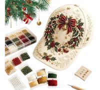 Christmas Beaded Hat Handmade Headdress Baseball Hat Embroidery Craft Set