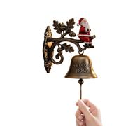 Christmas Bell- Decoración de Campana de Puertas Festivas con Sonido Jingle | Rustic Metal Welcomebellper Navidad, Uso Exterior Interior, Encantadora Señal de Bienvenida Estacional co