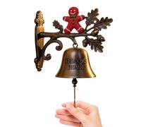 Christmas Bell Decorations, Festive Theme Welcome Bell, Rustic Farmhouse Hanging Ornament, Holiday Seasonal Decor Accent, for Entryway Porch Yard Kitchen Garden Indoor Display