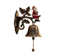 Christmas Bell Decorations, Holiday Welcome Bell Accent, Seasonal Metal Hanging Ornament, Rustic Entryway Porch Decor for Farmhouse, Kitchen, Garden, Indoor, Outdoor, Display