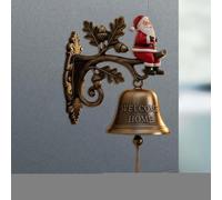 Christmas Bell Decorations, Welcome Hanging Bell, 7.09x7.09in Farmhouse Holiday Decor, Vintage Metal Ornament, Rustic Jingle Accent for Entryway, Porch, Indoor, Display