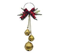 Christmas Bell Ornament - Metal rústico Festive Bowknot Tree Hanger, Farmhouse Wreath Pendant Bell, Festive Ornament Design, Use for Front Door Home Mantle Winter, Christmas Tree Decor, 17,7 × 9