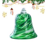 Christmas Bell Ornaments - Holiday Bell Ornament, Glass Party Decorations Aesthetic Christmas Tree Bells, 8x9cm Holiday Decor | For Indoor Wall Door Window Fireplace Bedroom Winter Wedding