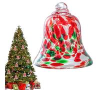 Christmas Bell Ornaments - Holiday Bell Ornament, Glass Party Decorations Aesthetic Christmas Tree Bells, 8x9cm Holiday Decor | For Indoor Wall Door Window Fireplace Bedroom Winter Wedding