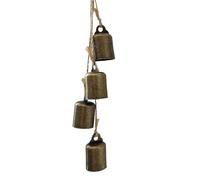 Christmas Bell Ornaments, Metal Jingle Decorations, Iron Cowbell Wind Chimes, Interactive Rustic Hanging Accents, Ideal para árbol Wreath Porch Door Garden Party Or Balcony Decor 1,02 x 1,69 pulgadas