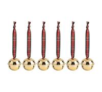 Christmas Bells - 6PCS Metal Hanging Chimes, Golden Iron Christmas Pendants for Wall, Front Door, Porch, Hallway | Festive Decorative Bells for Home, Apartment, Entryway, Country-Style Holiday Decor