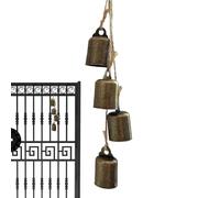Christmas Bells, Decorative Iron Cowbell, Rustic Tree Ornament 1.02x1.69 Inches, Vintage Wind Chimes Accent, Hanging Holiday Decor for Porch, Wreath, Yard, Balcony, Indoor Party Display
