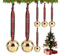 Christmas Bells For Decoration,Festive 6 Pieces Chime,Metal Bells Christmas Pendant | Seasonal Décor Accessories For Wall Front Door Entryway Indoor Apartment Entry Home Country Porch Hallway