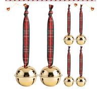 Christmas Bells for Decoration, Festive 6 Pieces Chime Set with Metal Pendant, Holiday Wall Front Door Entryway Indoor Apartment Home Country Porch Hallway Decoration, Joyful Seasonal Sound and Charm